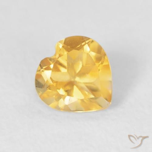 0.44ct Натуральный Среднее золото Цитрин, Сердце, VVS-VS