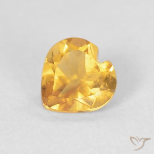 0.40ct Натуральный Темно-золотой апельсин Цитрин, Сердце, VVS-VS