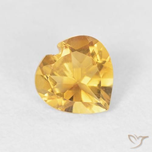 0.38ct Натуральный Яркое золото Цитрин, Сердце, VVS-VS