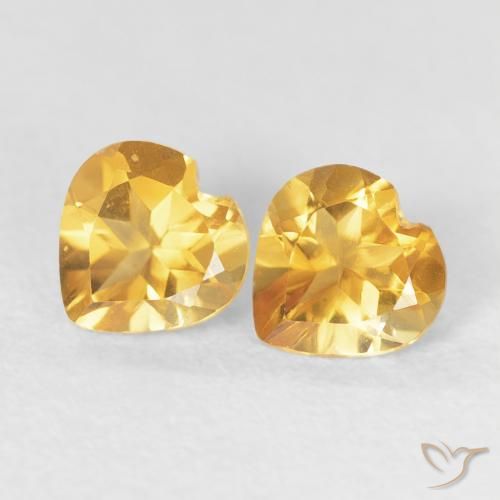 0.82ctw Натуральный Medium Dark-Golden Цитрин, Сердце, VVS-VS