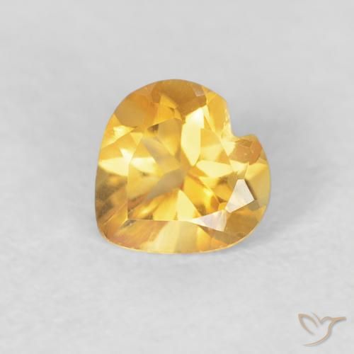 0.44ct Натуральный Яркое золото Цитрин, Сердце, VVS-VS