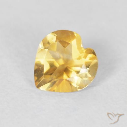 0.58ct Натуральный Средний золотой Цитрин, Сердце, VVS-VS
