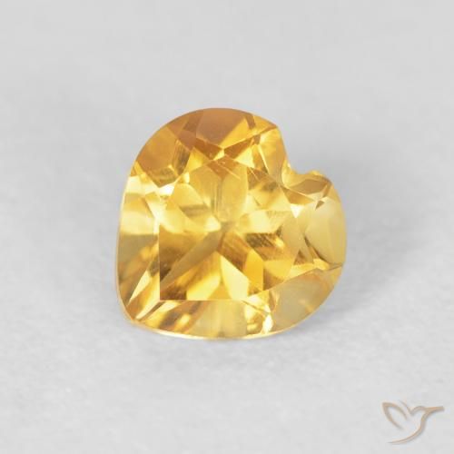 0.73ct Натуральный Среднее золото Цитрин, Сердце, VVS-VS