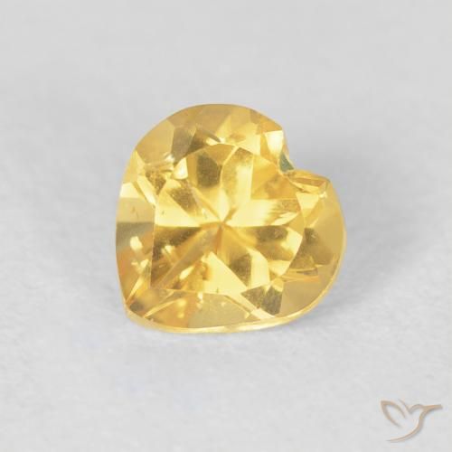 0.77ct Натуральный Золотисто-оранжевый Цитрин, Сердце, VVS-VS