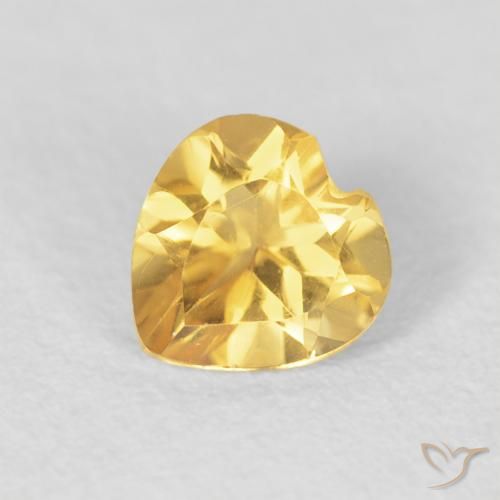 0.78ct Натуральный Средний золотой Цитрин, Сердце, VVS-VS