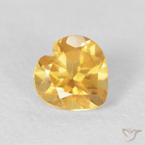 0.81ct Натуральный Среднее золото Цитрин, Сердце, VVS-VS