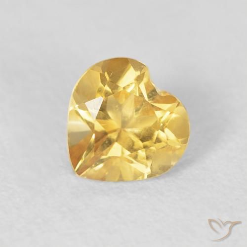 0.74ct Натуральный Средний золотой Цитрин, Сердце, VVS-VS