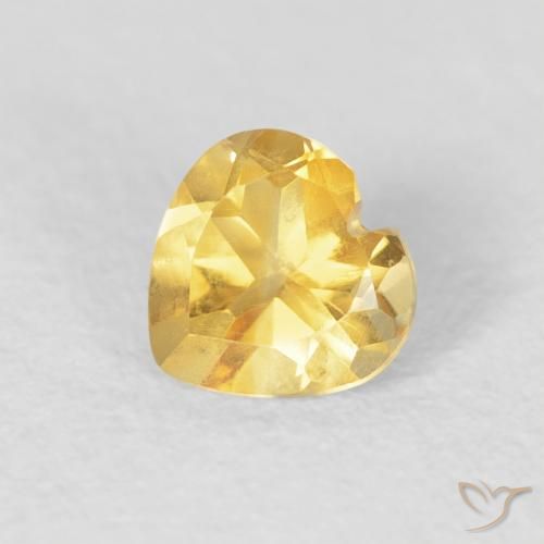 0.44ct Натуральный Золотисто-оранжевый Цитрин, Сердце, VVS-VS