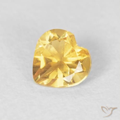 0.42ct Натуральный Золотисто-оранжевый Цитрин, Сердце, VVS-VS