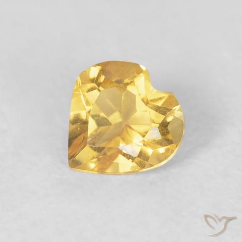 0.40ct Натуральный Средний золотой Цитрин, Сердце, VVS-VS