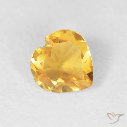 0.43ct Натуральный Средний золотой Цитрин, Сердце, VVS-VS