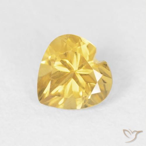 0.43ct Натуральный Золотисто-оранжевый Цитрин, Сердце, VVS-VS