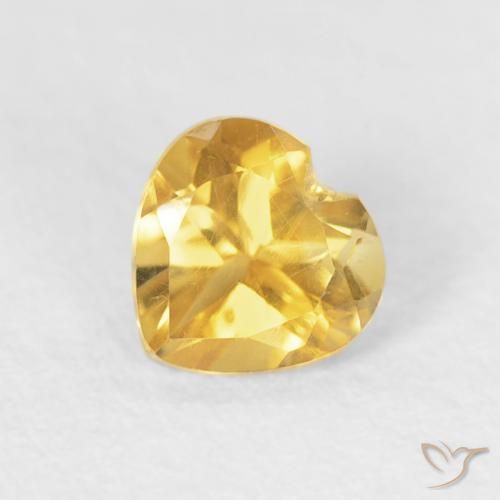 0.45ct Натуральный Среднее золото Цитрин, Сердце, VVS-VS