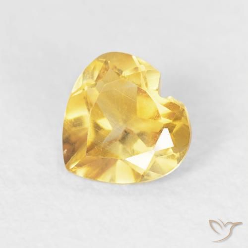 0.42ct Натуральный Среднее золото Цитрин, Сердце, VVS-VS