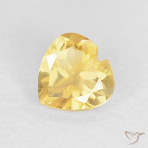 0.46ct Натуральный Яркое золото Цитрин, Сердце, VVS-VS