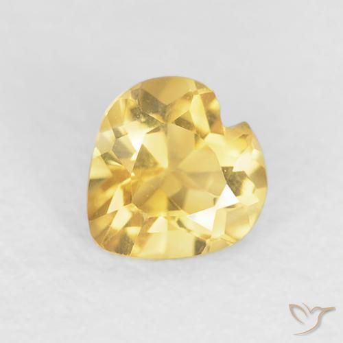 0.48ct Натуральный Яркое золото Цитрин, Сердце, VVS-VS