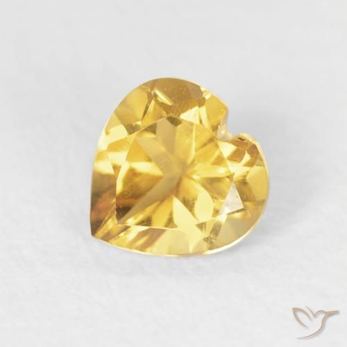 0.44ct Натуральный Яркое золото Цитрин, Сердце, VVS-VS