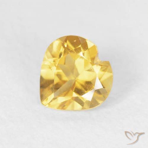 0.45ct Натуральный Яркое золото Цитрин, Сердце, VVS-VS
