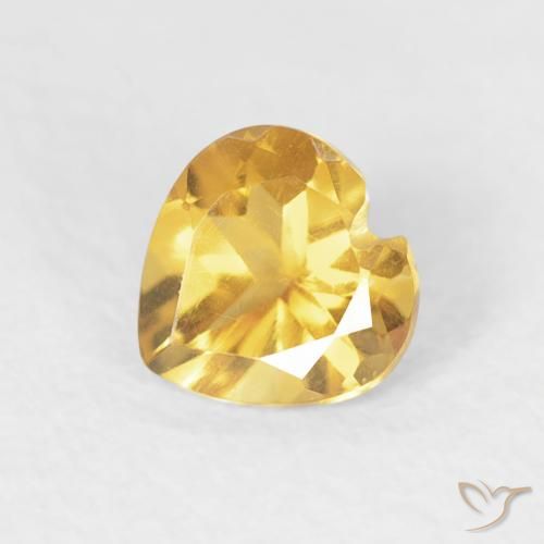 0.44ct Натуральный Яркое золото Цитрин, Сердце, VVS-VS