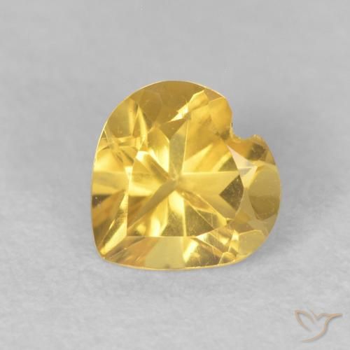 0.45ct Натуральный Средний золотой Цитрин, Сердце, VVS-VS