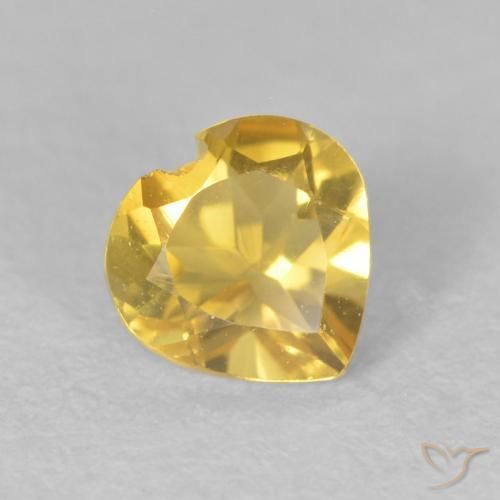 0.47ct Натуральный Средний золотой Цитрин, Сердце, Чистота VS