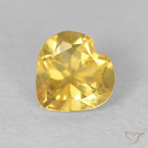 0.50ct Натуральный Золотисто-оранжевый Цитрин, Сердце, Чистота VS