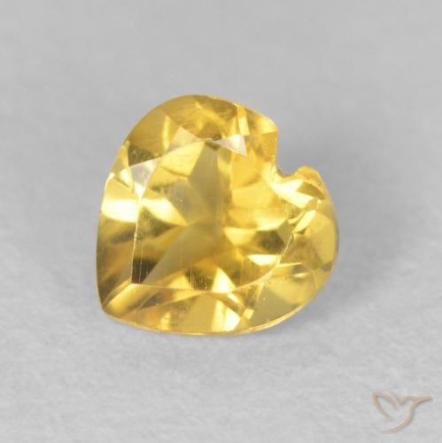 0.45ct Натуральный Средний золотой Цитрин, Сердце, Чистота VS