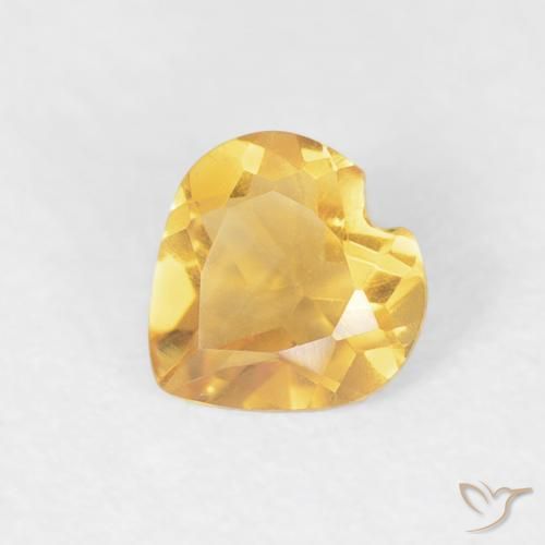 0.35ct Натуральный Золотисто-оранжевый Цитрин, Сердце, Чистота VVS