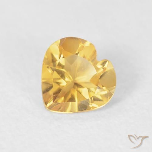 0.39ct Натуральный Золотой Цитрин, Сердце, Чистота VVS