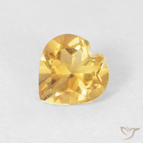 0.37ct Натуральный Средний золотой Цитрин, Сердце, VVS-VS
