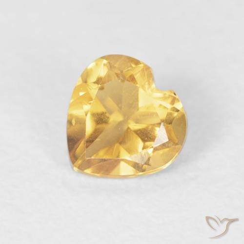 0.39ct Натуральный Среднее золото Цитрин, Сердце, Чистота VVS