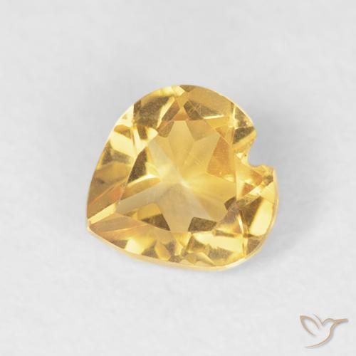 0.42ct Натуральный Золотой Цитрин, Сердце, Чистота VVS