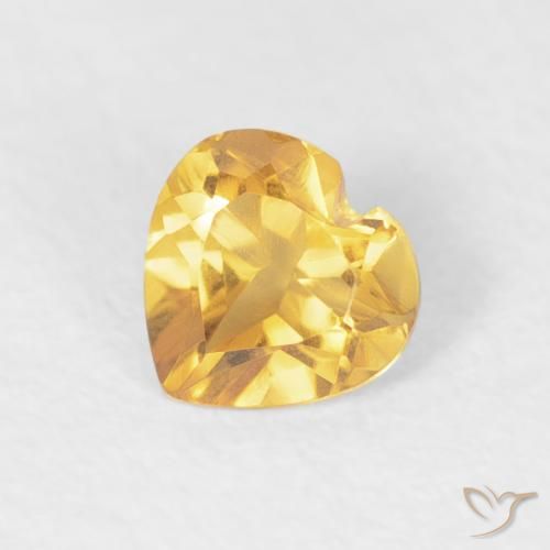 0.38ct Натуральный Среднее золото Цитрин, Сердце, Чистота VVS