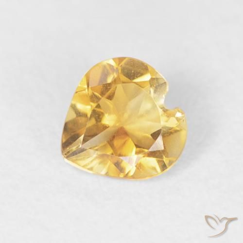 0.36ct Натуральный Золотой Цитрин, Сердце, Чистота VVS