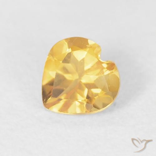 0.41ct Натуральный Золотой Цитрин, Сердце, Чистота VVS