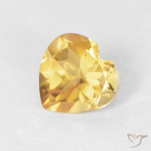 0.44ct Натуральный Среднее золото Цитрин, Сердце, Чистота VVS
