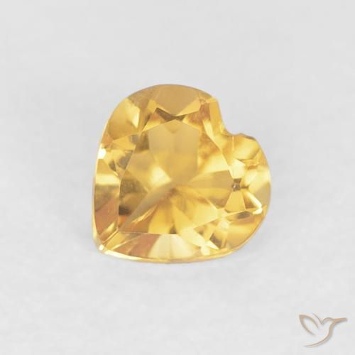 0.42ct Натуральный Среднее золото Цитрин, Сердце, Чистота VVS