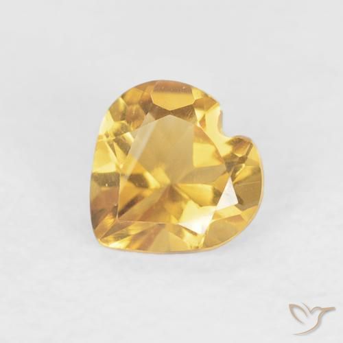 0.41ct Натуральный Среднее золото Цитрин, Сердце, Чистота VVS