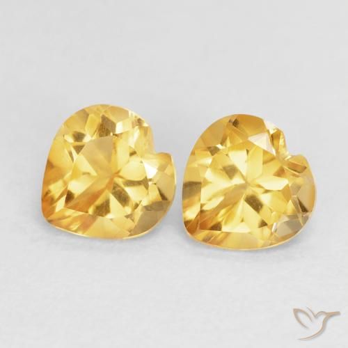 1.47ctw Натуральный Top Gold Цитрин, Сердце, VVS-VS