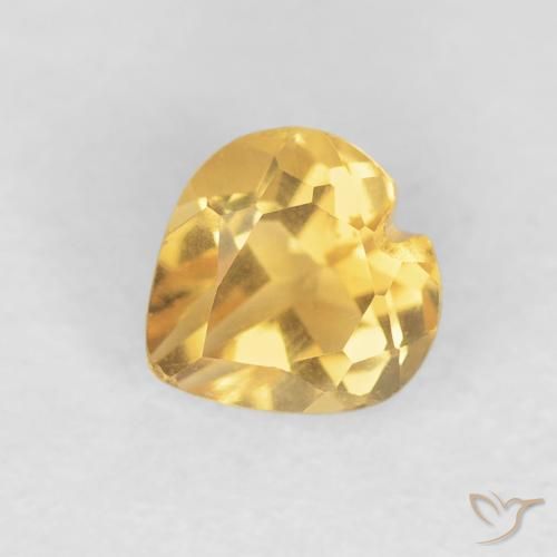 0.48ct Натуральный Среднее золото Цитрин, Сердце, Чистота VVS