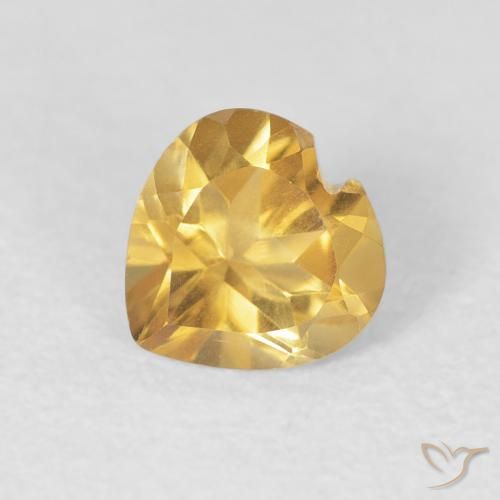 0.72ct Натуральный Среднее золото Цитрин, Сердце, Чистота VVS