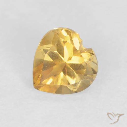 0.45ct Натуральный Яркое золото Цитрин, Сердце, Чистота VVS