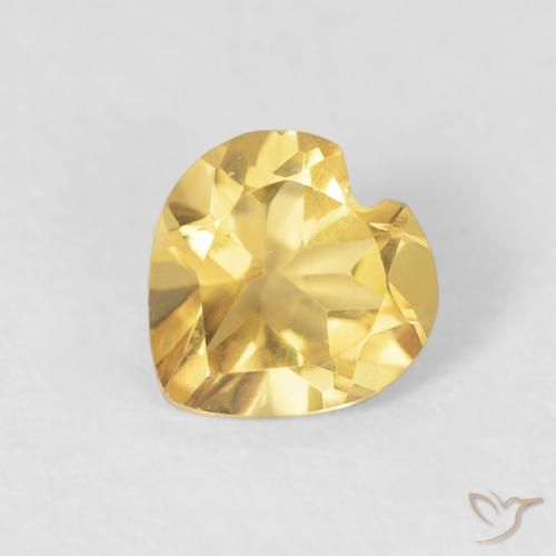 0.55ct Натуральный Золотой Цитрин, Сердце, Чистота VVS