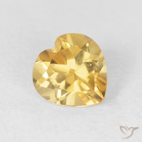 0.72ct Натуральный Золотой Цитрин, Сердце, Чистота VVS