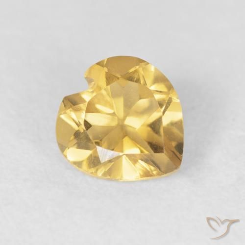 0.67ct Натуральный Глубокое золото Цитрин, Сердце, Чистота VVS