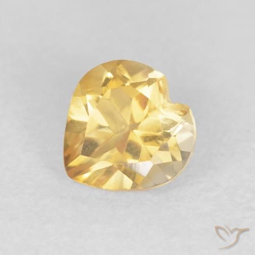 0.74ct Натуральный Яркое золото Цитрин, Сердце, Чистота VVS