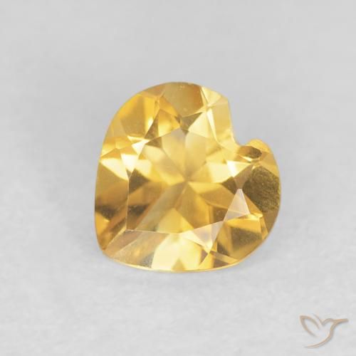 0.60ct Натуральный Яркое золото Цитрин, Сердце, Чистота VVS