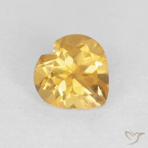 0.73ct Натуральный Яркое золото Цитрин, Сердце, Чистота VVS