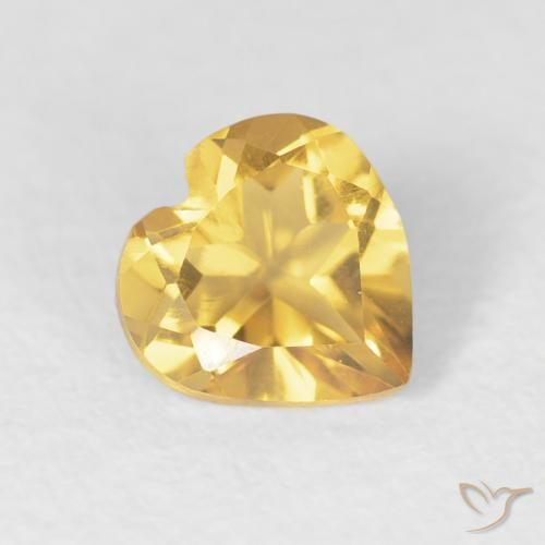 0.66ct Натуральный Золотисто-оранжевый Цитрин, Сердце, Чистота VVS