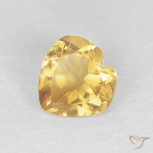 0.45ct Натуральный Золотой Цитрин, Сердце, Чистота VVS